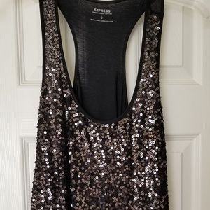 Express sequined front tank top